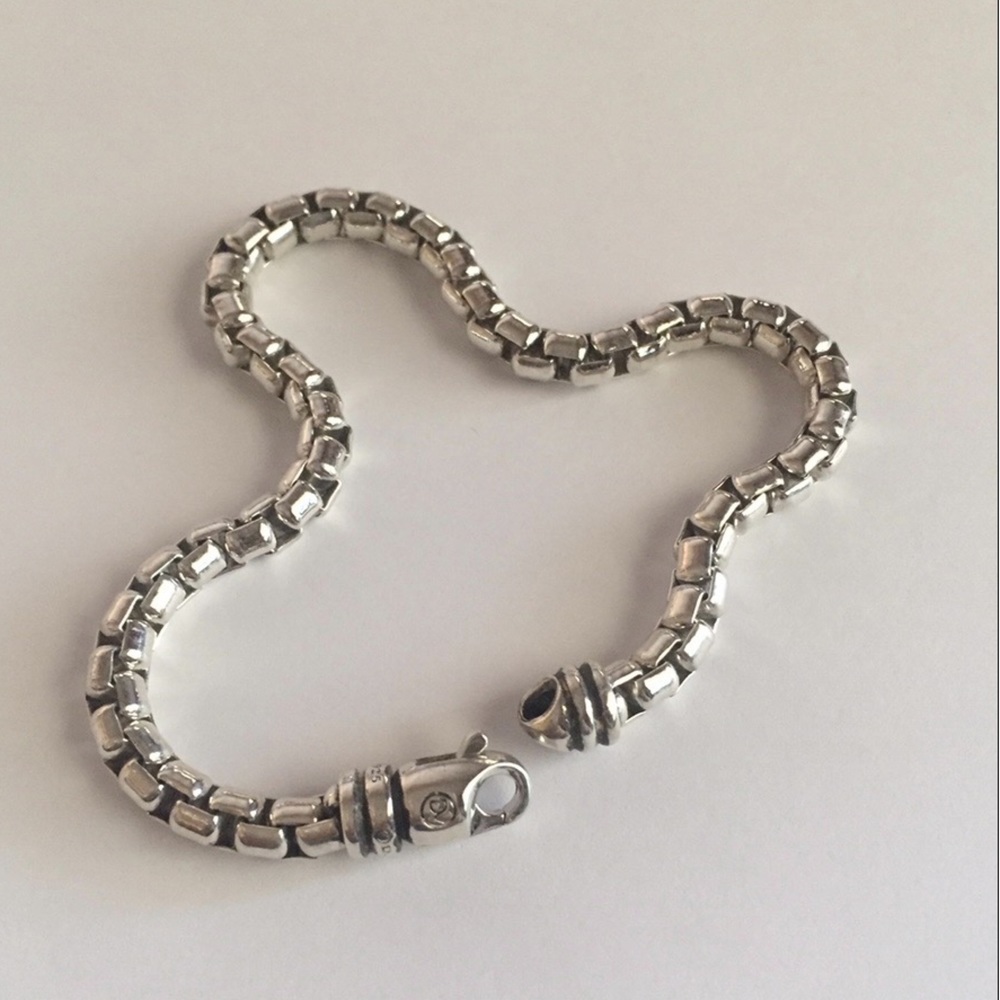 💯 DAVID YURMAN 5mm LARGE BOX CHAIN BRACELET 8” long